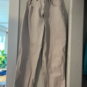 Abercrombie & Fitch Cream Ultra High Rise Jeans